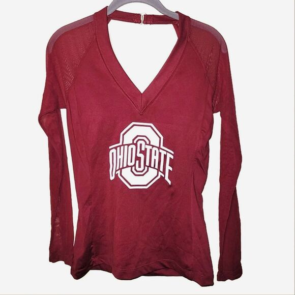 New Ohio State NFL Football V-Neck Long Sleeve Bra Top Medium - Picture 1 of 12